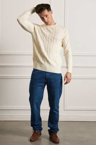 Sweater Hombre Brooksfield Cuello Redondo Tejido Lana 4076b