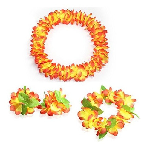 Jsshi Exuberante Casco Hawaiano, Flor Hawaiana Leis Jumbo Co