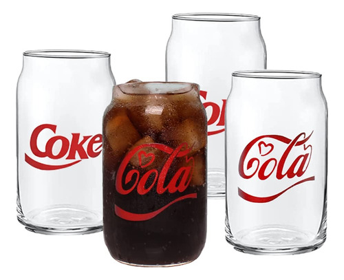 Paquete De 4 Vasos De Vidrio De Coca-cola, Actualización De