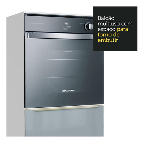 Mueble Para Horno Y Microondas Madesa Lux Sin Encimera Bg Color Blanco/Gris