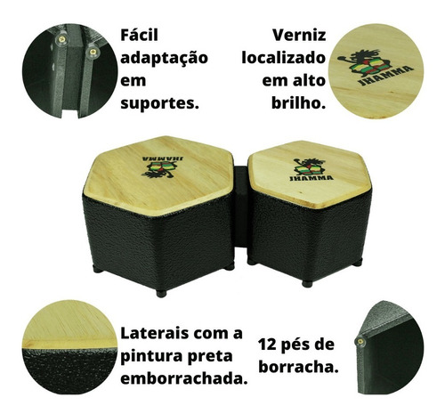 Bongô Percussão Bongô Hexagonal Jhamma Percussões Oferta