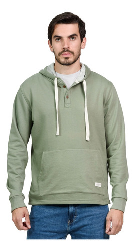 Buzo Hoodie Canguro Botones Hombre Brooksfield Moda 8311b