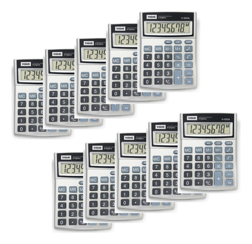 10 Calculadora Eletronica De Mesa 8 Digitos C/ Bateria V100a