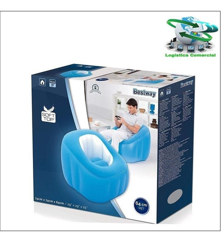 Imagen 7 de 8 de Silla Sillon Inflale Comfort Quest Cubo Bestway 75046