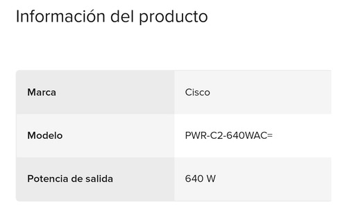 Fuente Cisco Switch 3650 1025wac