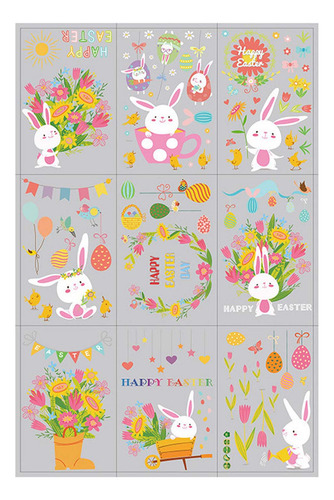 9 Pegatinas De Pared De Pascua Con Pantalla Electrostática