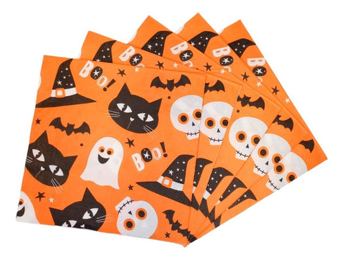 Servilletas Halloween Fantasmas Muricelagos X 20 Unidades