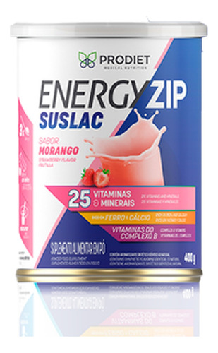 Energyzip Suslac 400g Sabor Morango - Prodiet