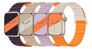 4 Pulseira Silício Magnético Para Apple Watch Ultra Se 9 8 7