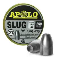 Comprar Balines Apolo Slug X250 5.5 Mm - Punta Solida Hueca 21 Gr
