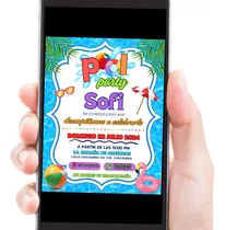 Comprar Invitación Albercada Pool Party Ubicación Y Confirmación