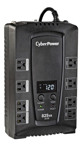 Ups De 825va, Pantalla Lcd Inteligente, Regulador De Voltaje (avr), 8 Contactos, Compacto, Tel/red/coax, No-break Con Re