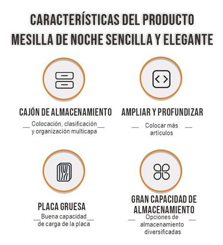 Mesita De Noche Moderna Con Almacenamiento Para Dormitorio