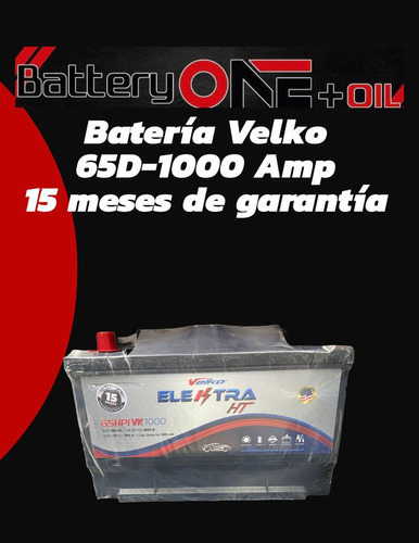 Bateria Velko- Acdelco 65d-1000 Amp (+,-) 15meses Garantia