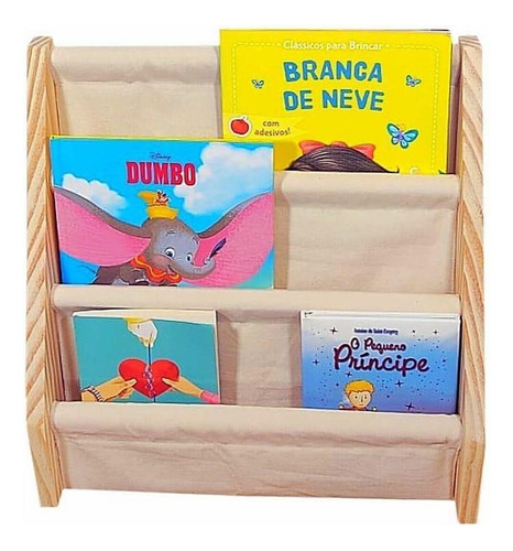 Rack Para Livros Infantil, Mini Standbook Montessoriano Cor Natural