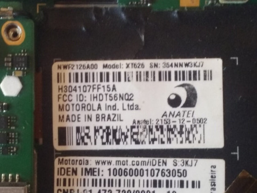 Celular Motorola 4,3¨ Ironrock Xt626 Com Defeito - 2319
