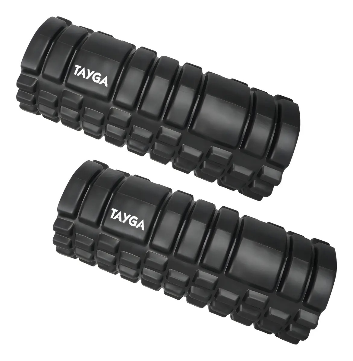 Par Rodillo Masaje Foam Roller Para Yoga Pilates Tayga Negro