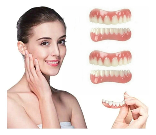 2 Set De Prótesis Profesionales De Silicona Brillante Dentes