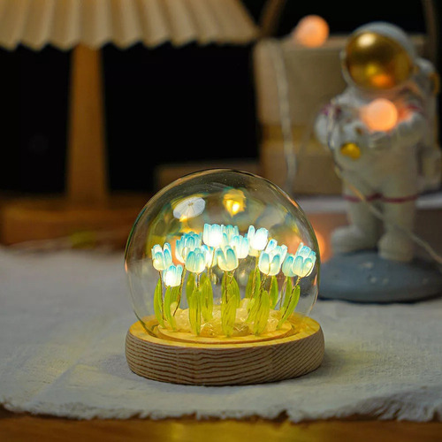 Lámpara Recargables Nocturna De Tulipanes Diy Flores Simulad
