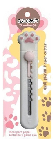 Mini Trincheta Cutter Ibi Craft Patita Gato Retráctil Traba
