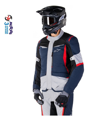 Jm Nuñez Campera Proteccion Turismo Alpinestars St-1 Wp Azul Gris 7093 Geométrico 4xl