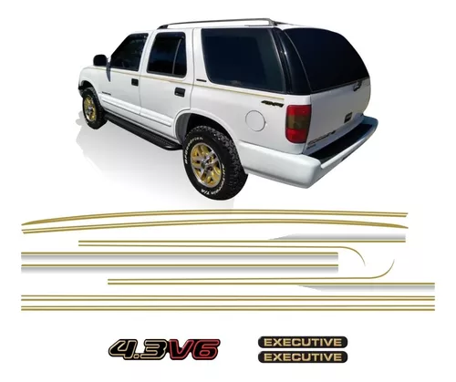 Emblemas Blazer Dlx 1996/2000 4.3 V6 Dourado/Preto