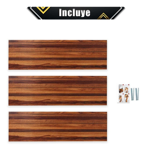 Imagen 8 de 10 de 3 Repisas Flotantes Madera Solida Parota Huanacaxtle 60x20cm