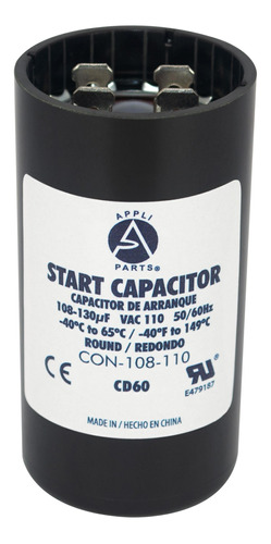 Condensador/ Capacitor De Arranque     108-130 Mfd 110v