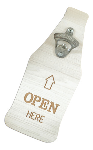 Destapador Cerveza Para Colgar En Madera- Open Here