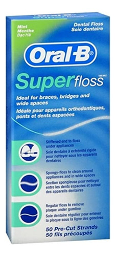 Oral-b Super Floss Mint Hilo Dental Precortado 50 Ea (paque.