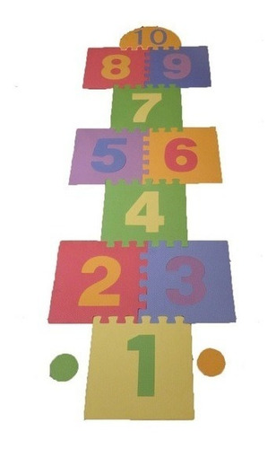 Imagen 2 de 5 de Piso Encastrable De Goma Eva Rayuela Juego Infantil Niños