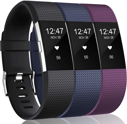 3 Mallas De Reloj Fitbit Charge 2 Hr Talle Large Grande