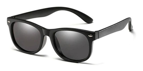 Óculos Infantil De Sol Polarizado Uv400 Flexível Cor Preto Cor da armação Preto Cor da lente Preto
