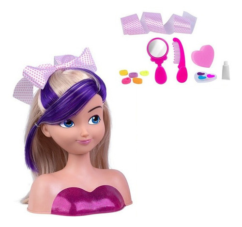 Boneca Busto Nancy Hair Charmosa - Cabelo E Make - Supertoys