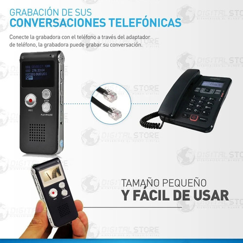 Imagen 6 de 10 de Grabador De Voz Periodista Mini Digital Microfono Sonido 8gb