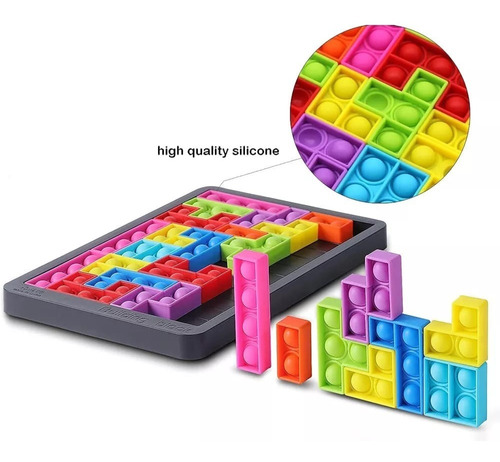 Tetris Pop It De Silicona  - Importado - No Tóxico