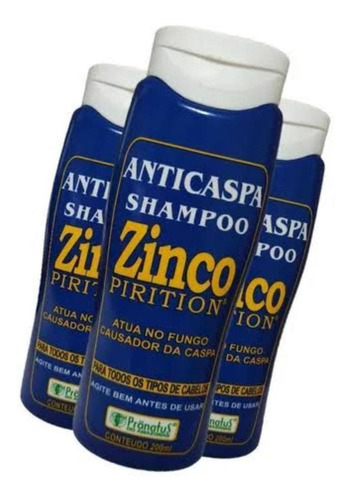  Kit 3 Shampoo Anticaspa De Zinco Pirition 200ml Pronatus