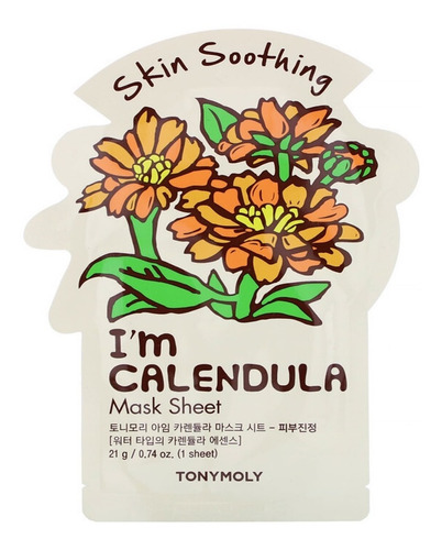 Tony Molly I'm Calendula Sheet Mask Mascarilla Calmante 