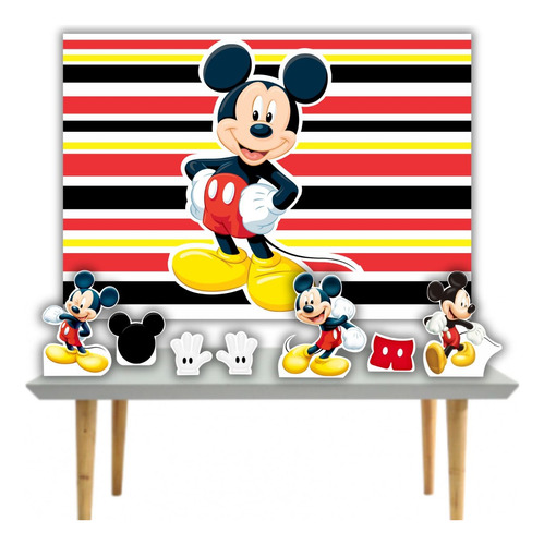 Kit Festa Painel + Displays Compatível Marca Mickey