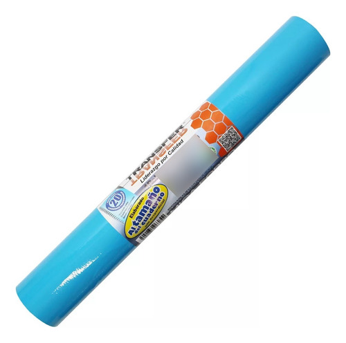 1 Rollo De Papel Contac Mica Adhesivo Transfer  35cm X 10m Azul Claro Brilloso