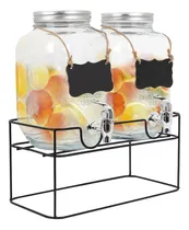 Comprar Set De Dispensadores Bebidas 4 Litros Mason Jar Base Metal