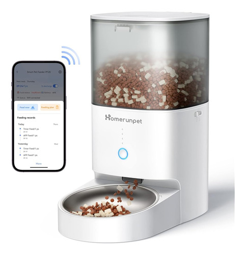 Homerunpet Smart Automatic Cat Feeder - Wifi Y Bluetooth, Al