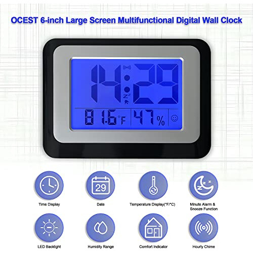 Reloj De Pared Digital Grande Lcd De 6 , Reloj De Mesa ...