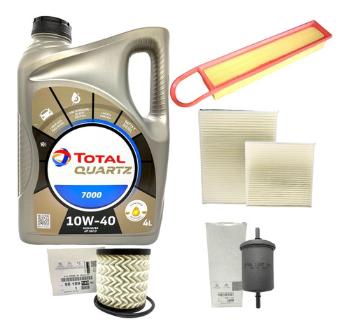 Kit Service Aceite Total 7000 + 4 Filtros Citroen C3 1.6 Vti