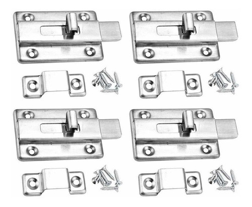 4 Perno Puerta Acero Inoxidable Para Cerradura Corredera