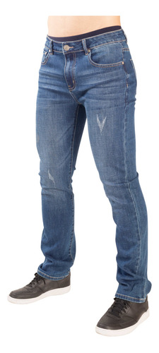 Pantalon Slim Fit Hombre Jeanswest Black Mezclilla Confort 0