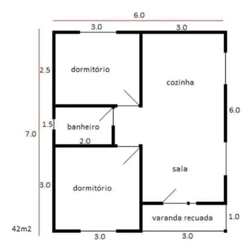 Casa De 2 Dormitórios 42m2 + Frete