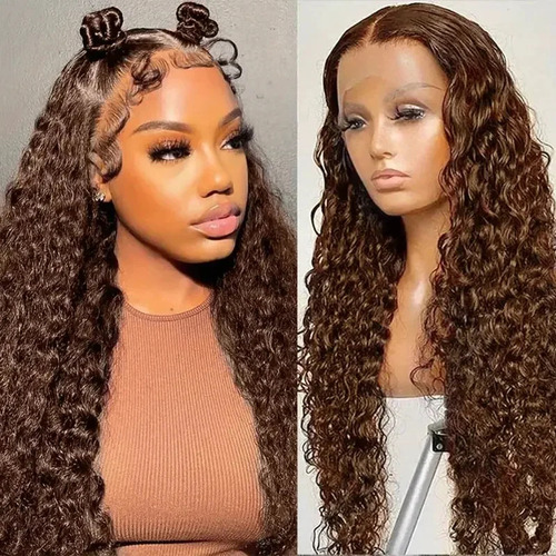 Peluca Frontal De Encaje Rizado Natural De Color Naranja, 18