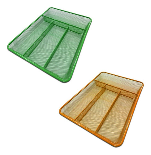 Organizador Cubiertos Cajon Metal Cubiertero Pettish Online Color Naranja