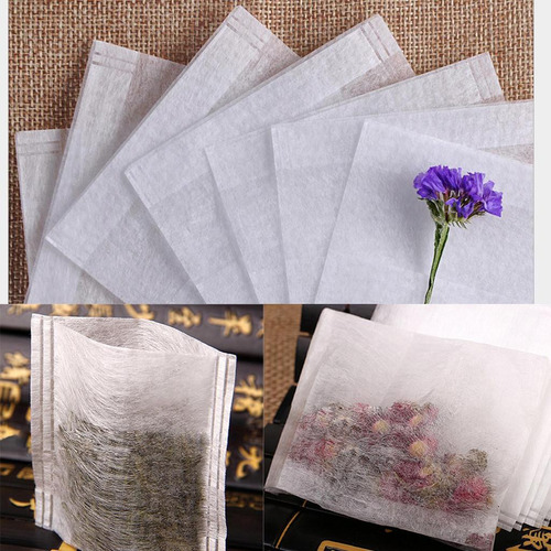 100pcs Bolsas De Té Desechable Bricolaje Plegado 6.5x7cm